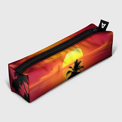 Пенал для ручек Пальмы на фоне моря, цвет: 3D-принт