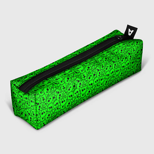 Пенал Черепа на кислотно-зеленом фоне / 3D-принт – фото 1