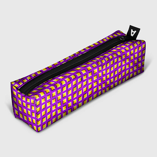 Пенал Фиолетовый Фон с Желтыми Квадратами Иллюзия Движен / 3D-принт – фото 1