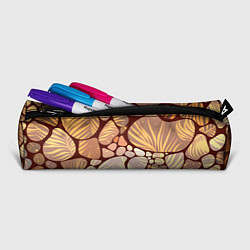 Пенал для ручек Коричнево-бежевые пастельные камушки с яркими паль, цвет: 3D-принт — фото 2