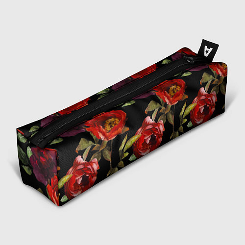 Пенал Цветы Нарисованные Розы На Чёрном Фоне / 3D-принт – фото 1