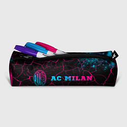 Пенал для ручек AC Milan - neon gradient: надпись и символ, цвет: 3D-принт — фото 2