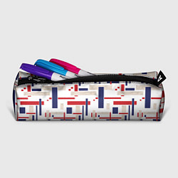 Пенал для ручек Геометрический узор Орион красно-синий на белом, цвет: 3D-принт — фото 2