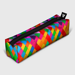 Пенал для ручек Цветные лоскуты - пэчворк, цвет: 3D-принт