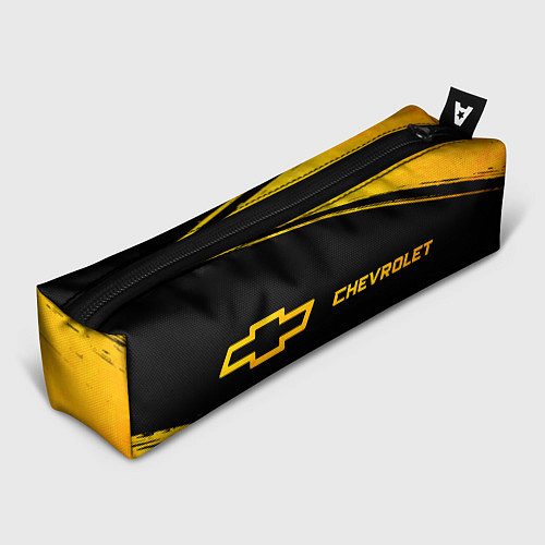 Пенал Chevrolet - gold gradient: надпись и символ / 3D-принт – фото 1