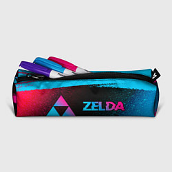 Пенал для ручек Zelda - neon gradient: надпись и символ, цвет: 3D-принт — фото 2