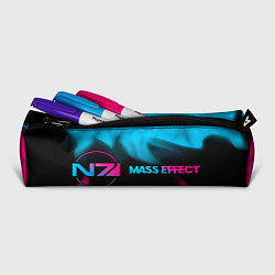 Пенал для ручек Mass Effect - neon gradient: надпись и символ, цвет: 3D-принт — фото 2