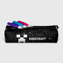 Пенал для ручек Minecraft glitch на темном фоне: надпись и символ, цвет: 3D-принт — фото 2