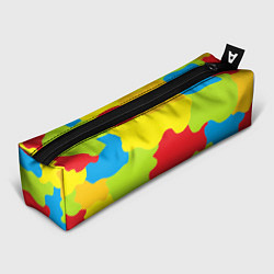 Пенал для ручек Кляксы разноцветные - детский камуфляж, цвет: 3D-принт