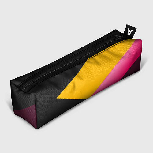 Пенал Желто-розовый дизайн на черном фоне / 3D-принт – фото 1