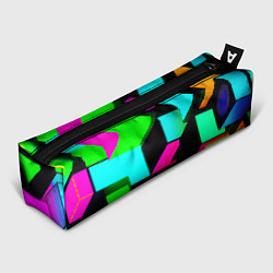 Пенал для ручек Неоновые светящиеся кубики, цвет: 3D-принт