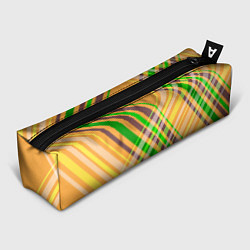 Пенал Желто-зеленый геометрический ассиметричный узор