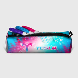 Пенал для ручек Tesla neon gradient style: надпись и символ, цвет: 3D-принт — фото 2