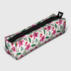 Пенал для ручек Арбузы, цветы и тропические листья, цвет: 3D-принт