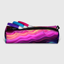 Пенал для ручек Розовые и фиолетовые неоновые волны, цвет: 3D-принт — фото 2