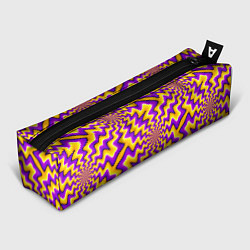 Пенал для ручек Желто-фиолетовая иллюзия вращения, цвет: 3D-принт
