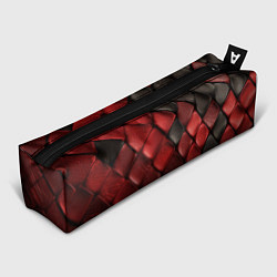 Пенал для ручек Кожаная красно черная текстура, цвет: 3D-принт