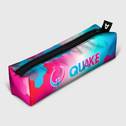 Пенал для ручек Quake neon gradient style: надпись и символ, цвет: 3D-принт