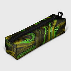Пенал для ручек Кибер схема зелёная, цвет: 3D-принт