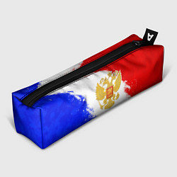 Пенал для ручек Герб РФ - триколор красками, цвет: 3D-принт