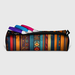 Пенал для ручек Этнический орнамент в вертикальную полоску, цвет: 3D-принт — фото 2