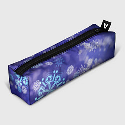 Пенал для ручек Крупные снежинки на фиолетовом, цвет: 3D-принт