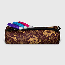 Пенал для ручек Черно-золотая гравюра дракона, цвет: 3D-принт — фото 2