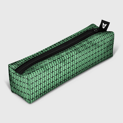 Пенал Чёрные узоры на зелёном / 3D-принт – фото 1