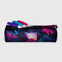 Пенал для ручек Gta лого синий и фиолетовый камуфляж, цвет: 3D-принт — фото 2