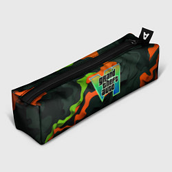 Пенал для ручек Gta лого зелено-оранжевый камуфляж, цвет: 3D-принт