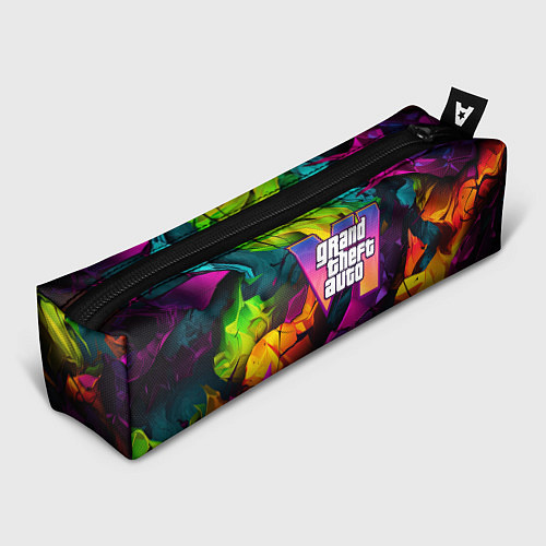 Пенал Gta лого камуфляж яркий неоновый / 3D-принт – фото 1