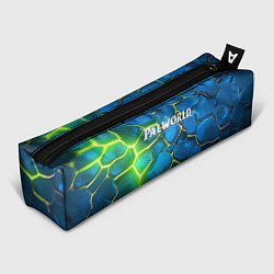 Пенал Palworld логотип на ярких зеленых неоновых плитах