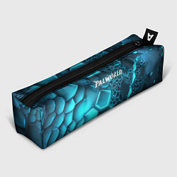 Пенал для ручек Palworld логотип на ярких синих неоновых плитах, цвет: 3D-принт