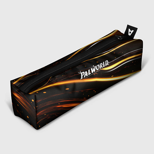 Пенал Palworld логотип золотые волны на черном / 3D-принт – фото 1