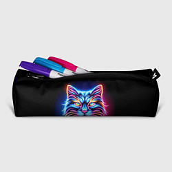 Пенал для ручек Суровый неоновый кот, цвет: 3D-принт — фото 2