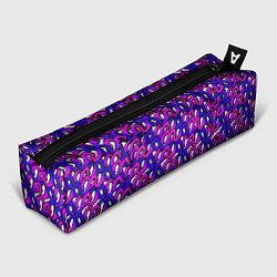 Пенал для ручек Фиолетовый узор и чёрная обводка, цвет: 3D-принт