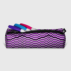 Пенал для ручек Фиолетовые и белые ломаные линии, цвет: 3D-принт — фото 2