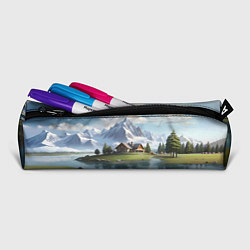 Пенал для ручек Чудесный день на берегу озера в горах, цвет: 3D-принт — фото 2