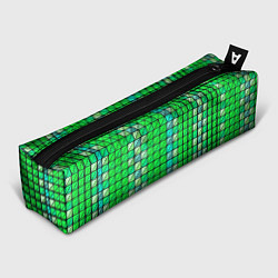Пенал для ручек Зелёные плитки и чёрная обводка, цвет: 3D-принт