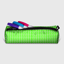 Пенал для ручек Зелёные лепестки шестиугольники, цвет: 3D-принт — фото 2