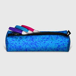 Пенал для ручек Яркий голубой абстрактный полосатый, цвет: 3D-принт — фото 2