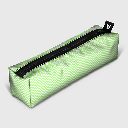 Пенал Светло-зелёный ломаные полосы / 3D-принт – фото 1