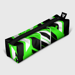 Пенал Black and green stripes on a white background