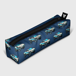 Пенал для ручек Тесла киберпанк паттерн с машинками, цвет: 3D-принт