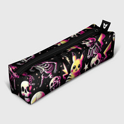 Пенал для ручек Pikachu and skeletons - pattern, цвет: 3D-принт