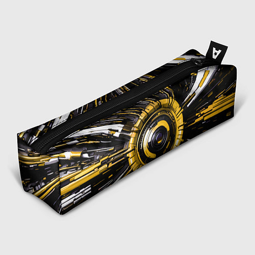 Пенал Чёрно-жёлтая сфера киберпанк / 3D-принт – фото 1