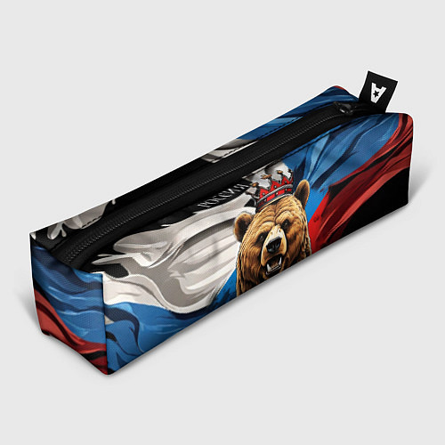 Пенал Русский медведь с гербом России на груди на фоне ф / 3D-принт – фото 1
