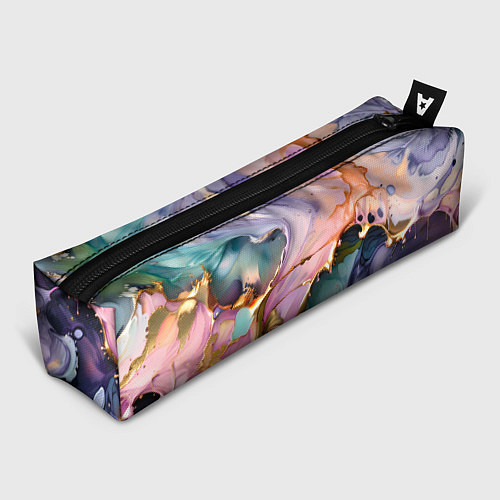 Пенал Сиренево-золотые всплески краски / 3D-принт – фото 1