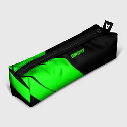 Пенал для ручек Sport чёрно-зелёный, цвет: 3D-принт