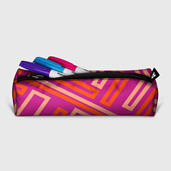Пенал для ручек Прямоугольники по диагонали-фиолетовый, оранжевый, цвет: 3D-принт — фото 2
